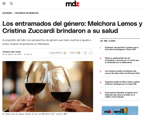 Foto MDZ Online — Melchora Lemos y María Cristina Zuccardi, perspectiva de género